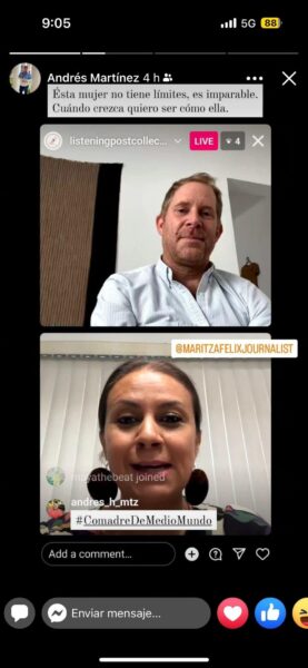 Image of Founder of LPC, Jesse Hardman, and founder of Conecta Arizona, Maritza Felix having a video conversation over Instagram Live